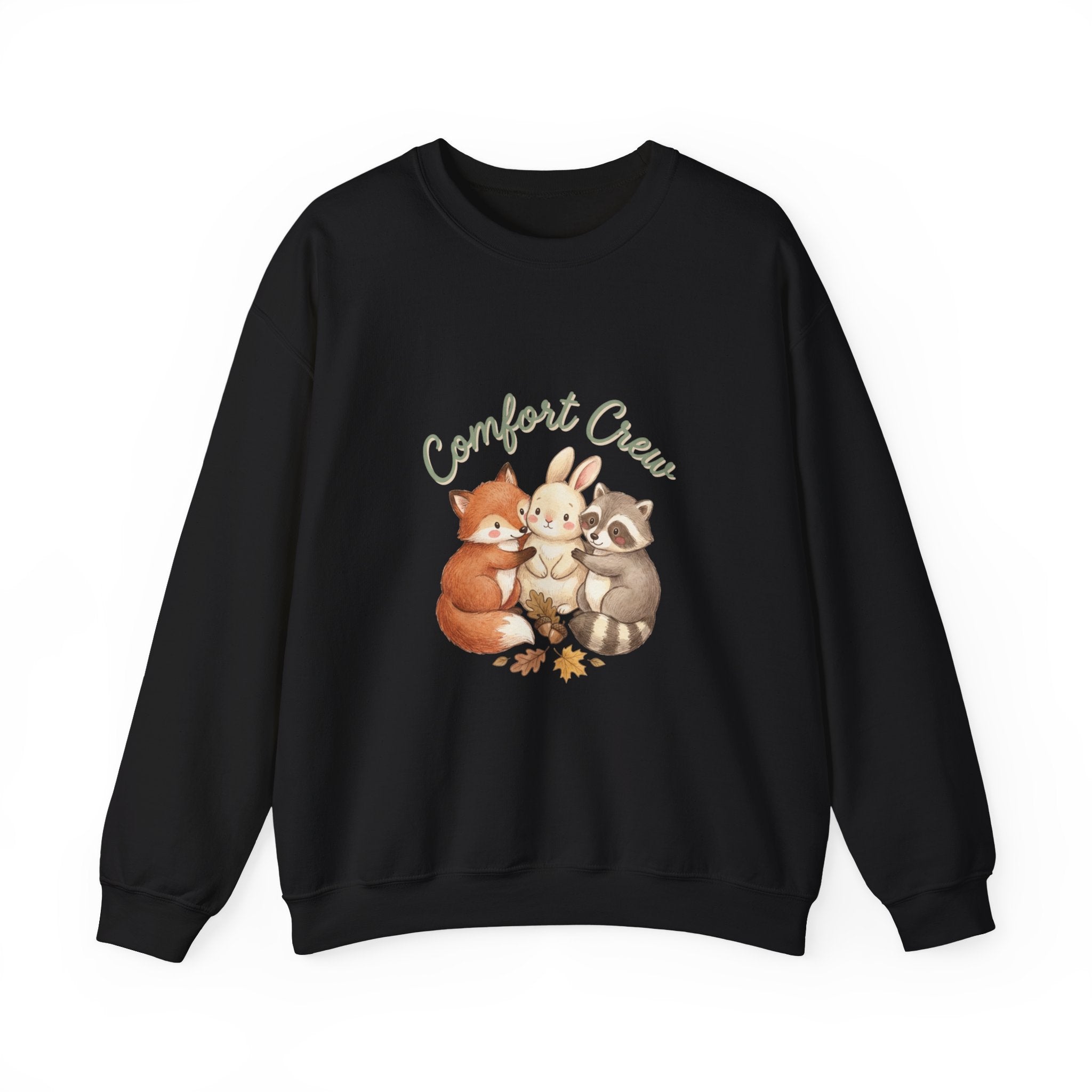 Cozy Winter Forest Animals Crewneck Sweatshirt | cute animal illustration, cozy critter art